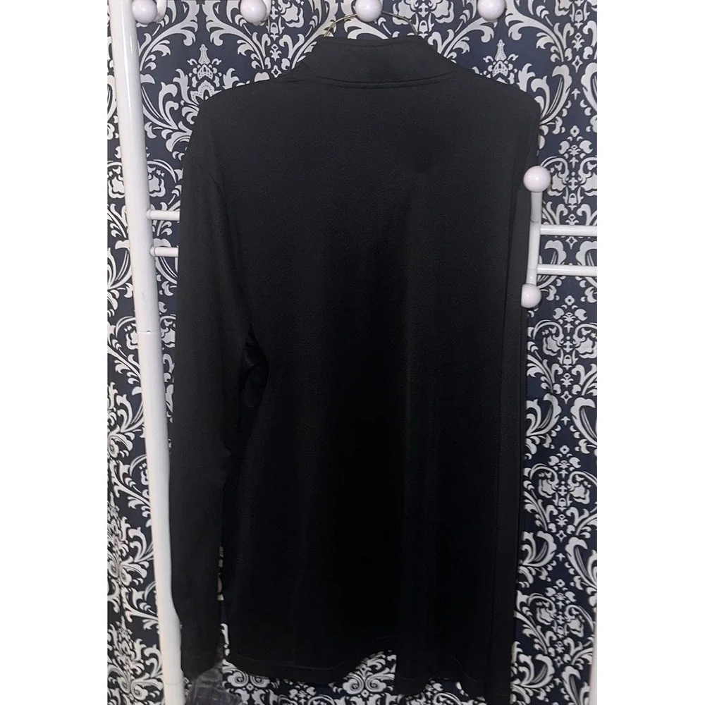 Adidas‎ 3 Stripe  1/4 Zip - Black - Mens XL Arm Logo Blackout